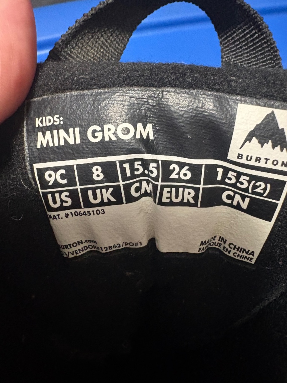Burton Mini Grom Toddler Snowboard Boots - Size 9C